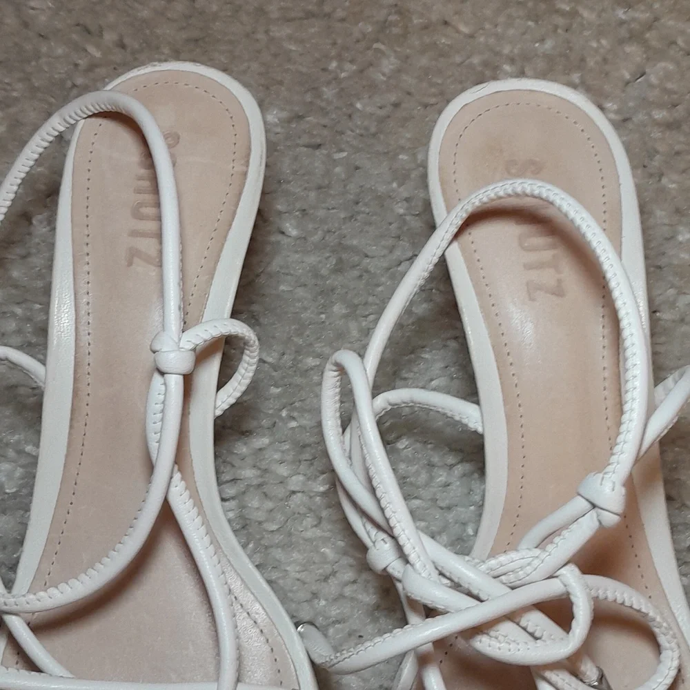 SCHUTZ WHITE belize Knotted Sandals Size 9.5 - Picture 5 of 16